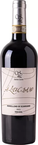 Bouteille A’Luciano 2023, vin rouge sec, appellation Morellino di Scansano DOCG, assemblage 90% Sangiovese et 10% Alicante, producteur Santa Lucia, région Toscane, pays Italie.