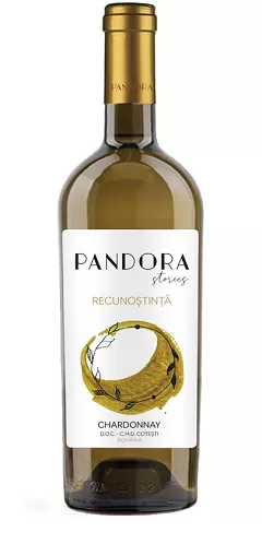 Bouteille Chardonnay Stories 2024, vin blanc sec, cépage Chardonnay, appellation Cotesti DOC, producteur Crama Pandora, région Cotesti, pays Roumanie