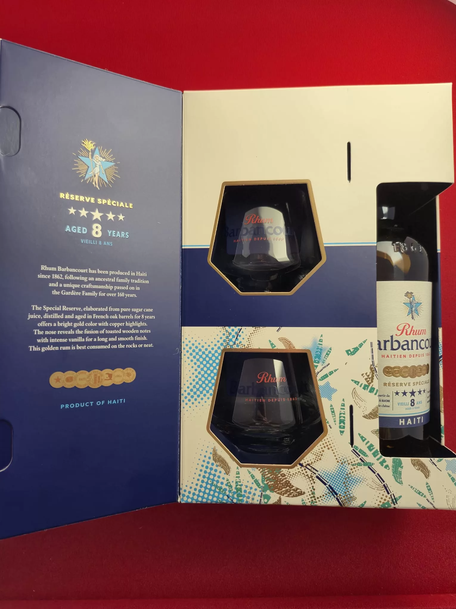 Rhum Barbancourt 8 Ans + 2 Verres | Rhum Agricole Haïti - Image 2