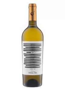 Bouteille Sarba Secrets 2023, vin blanc sec rare, cépage autochtone roumain Sarba, appellation Cotesti DOC, producteur Crama Pandora, région Cotesti, pays Roumanie.