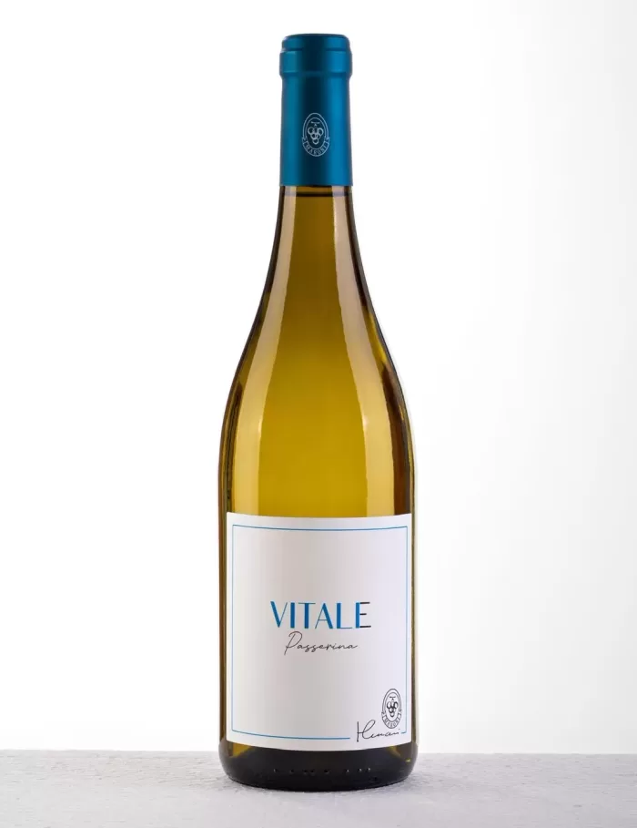 Bouteille Vitale 2024, vin blanc sec bio, appellation Marche Passerina IGT, 100% cépage Passerina, producteur Cantina Maroni, région Marches, pays Italie